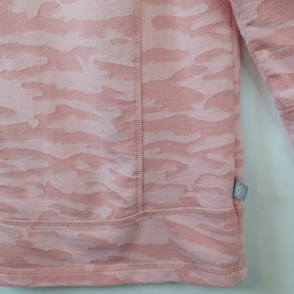 T by Talbots Pink Camo Jacquard French Terry Sweatshirt Petite Medium PM - Picture 4 of 7